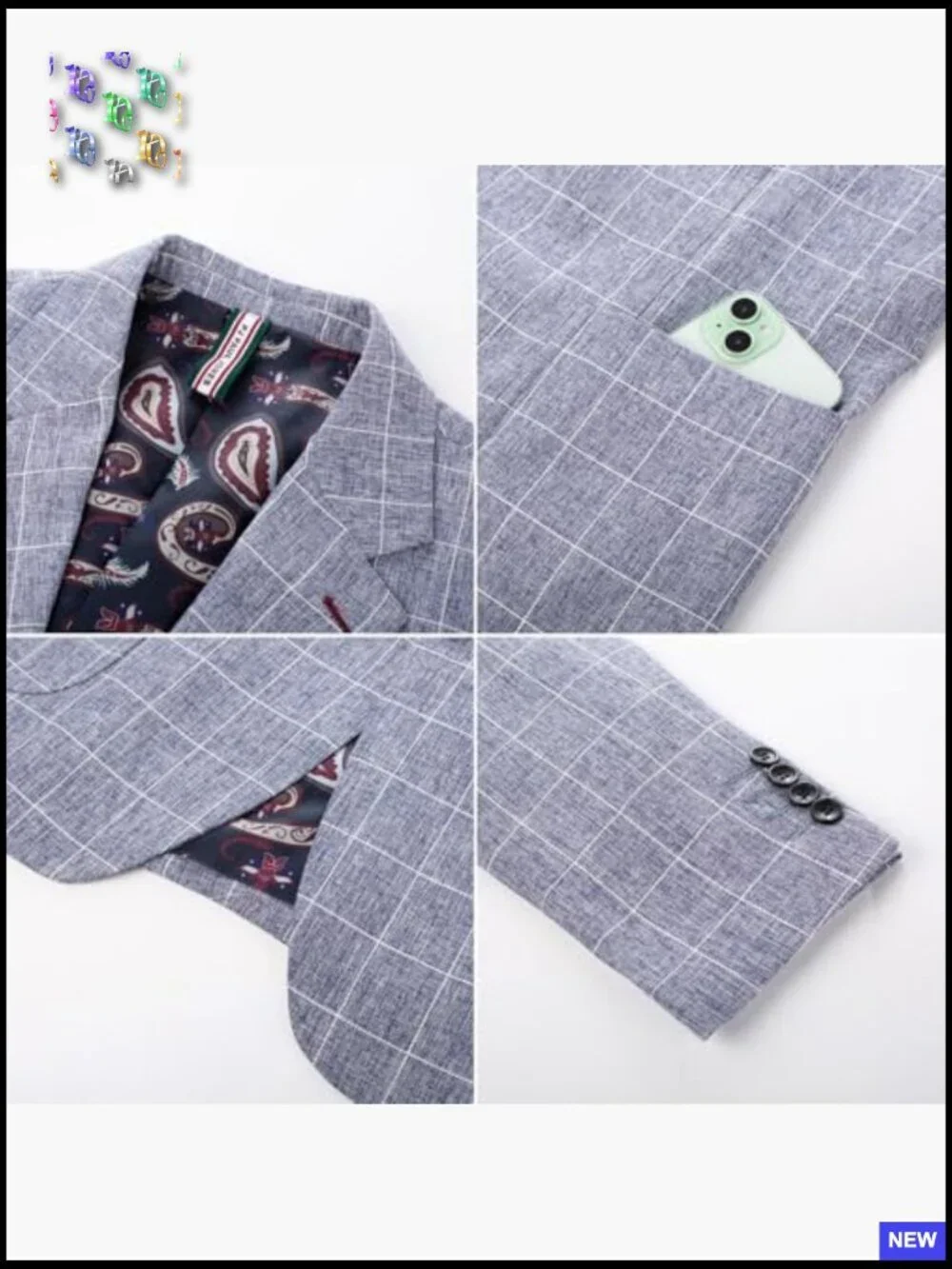 Lightweight Casual Blazer Classic Tailored Fit Business Sport Coat Polyester